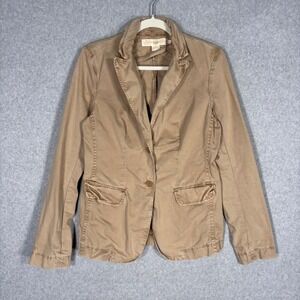 J Crew Chino Blazer 8T Tan Khaki Cotton Classic Twill Weathered Broken In Jacket